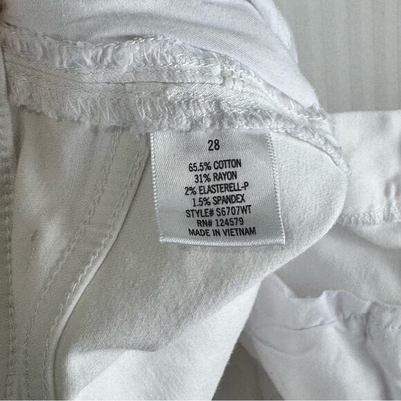 Hudson Harper White Denim Distressed Jean Shorts High-Rise Cuffed Hem Size 28 - Picture 4 of 4